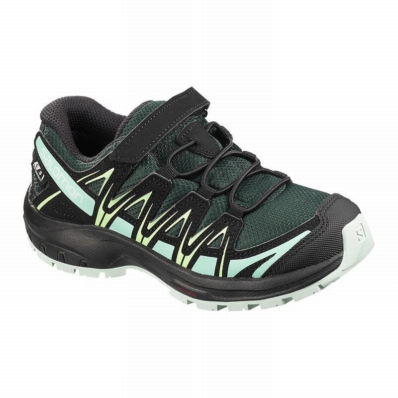 Salomon Israel XA PRO 3D CSWP K - Kids Hiking Shoes - Green/Black (FSEO-18350)